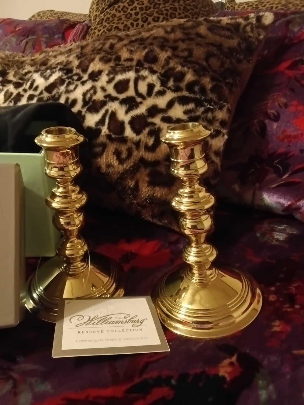 Spode Sheffield by Baldwin Brass Candlestick Holders Set of 2